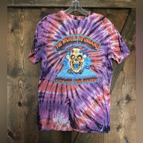 Other - The World Is Insane Purple & Pink Tie Dye T-shirt, size S, light wear